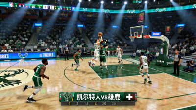 NBA凯尔特人对阵雄鹿比赛直播画面
